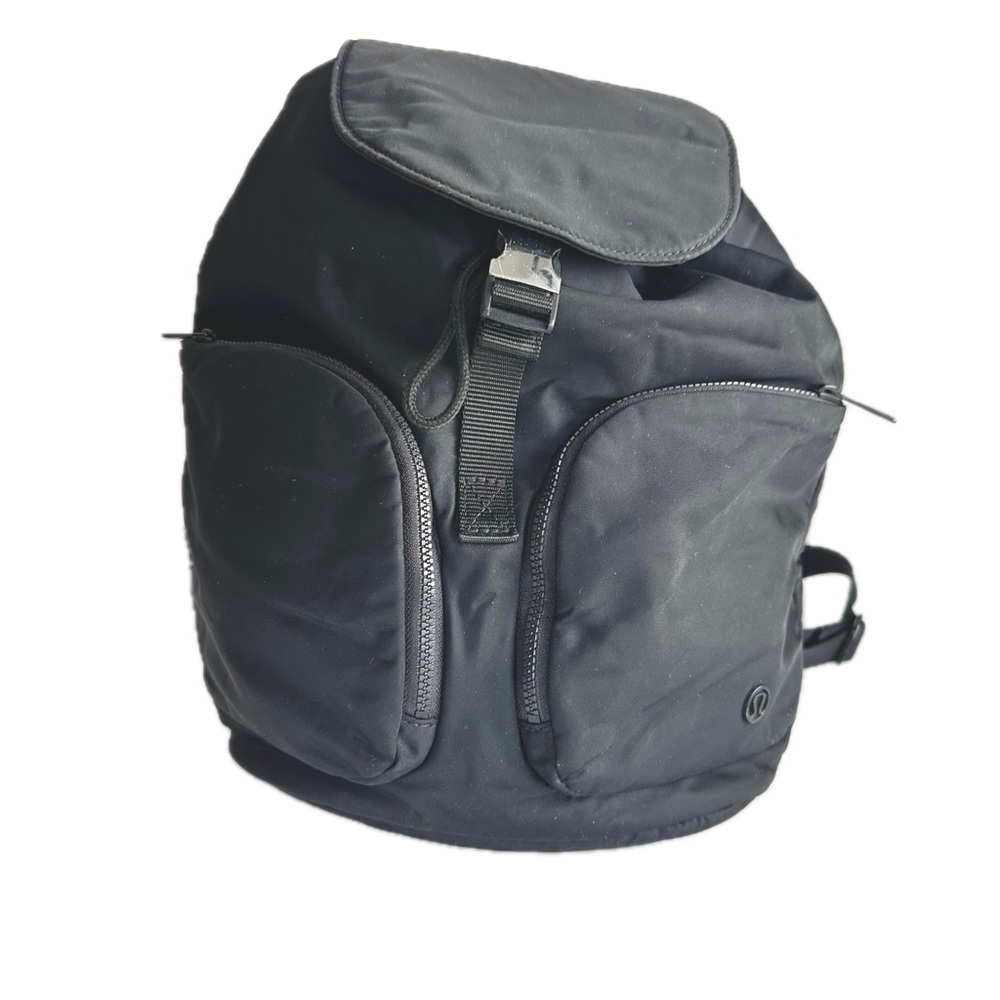 Lululemon Black Carry Onward Backpack Bag Mini Rucksack 12 x 10.5 Inch Casual